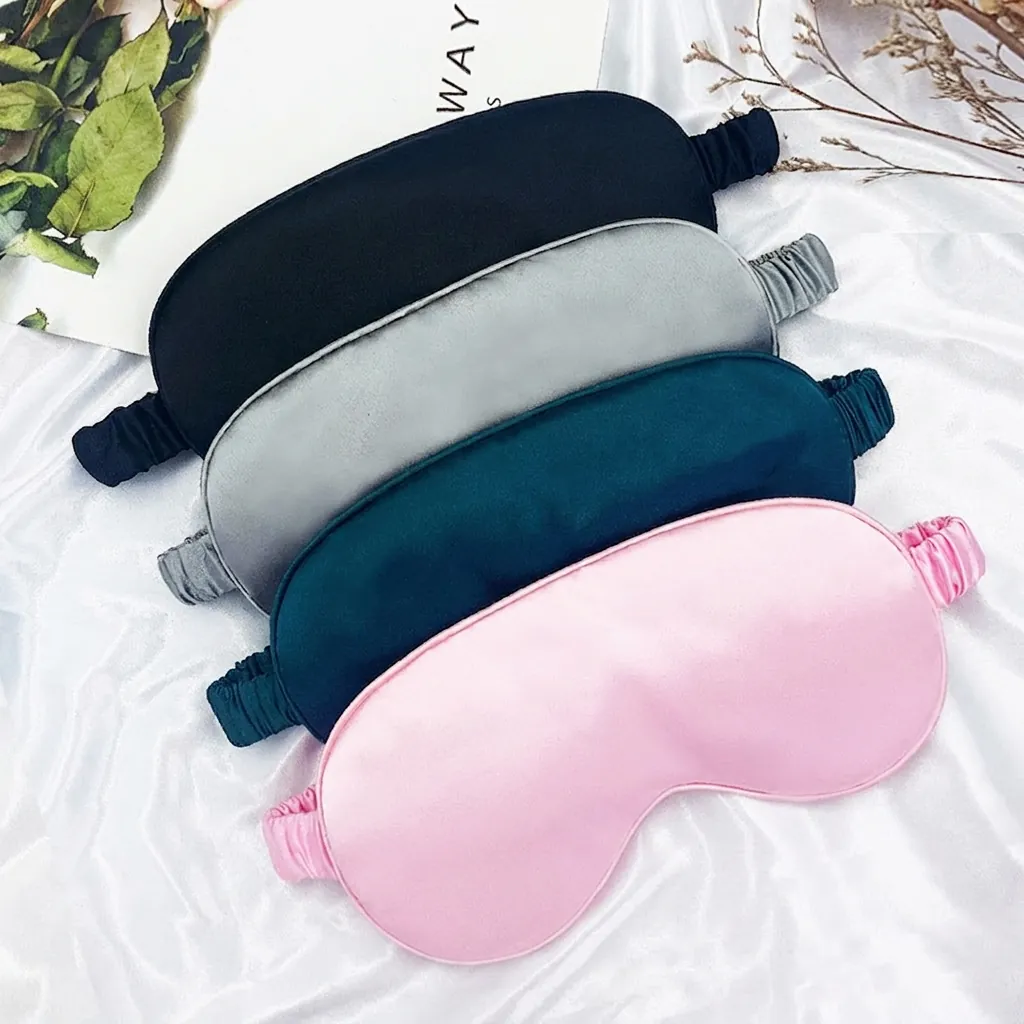 Satin Satin Eye Mask Blackout Sleep Mask With Elastic Strap For Travel Nap Comfortable Night Eye Cover Soft Blindfold