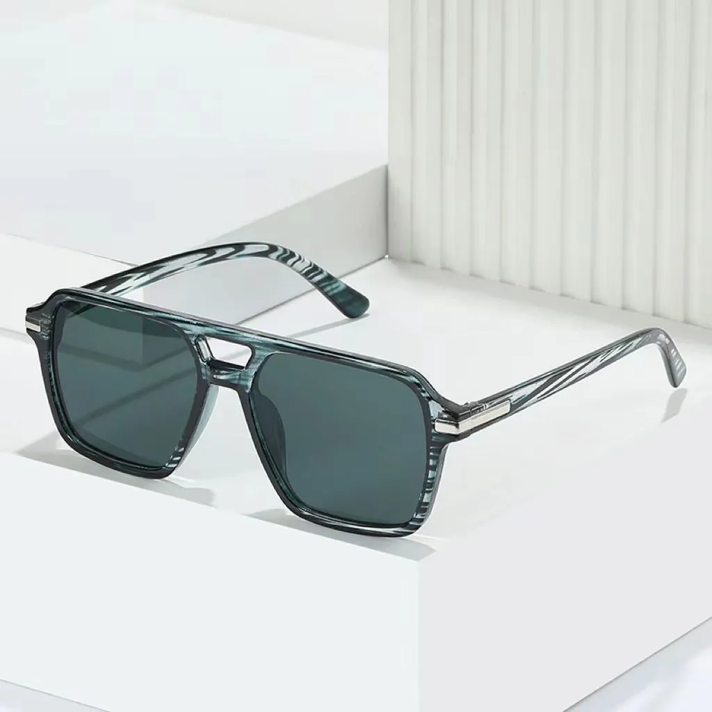 Square Sunglasses Retro Double Bridge PC Frame AC Lens UV400 Fashion Eyewear For Men Women Vintage Luxury Classic Style