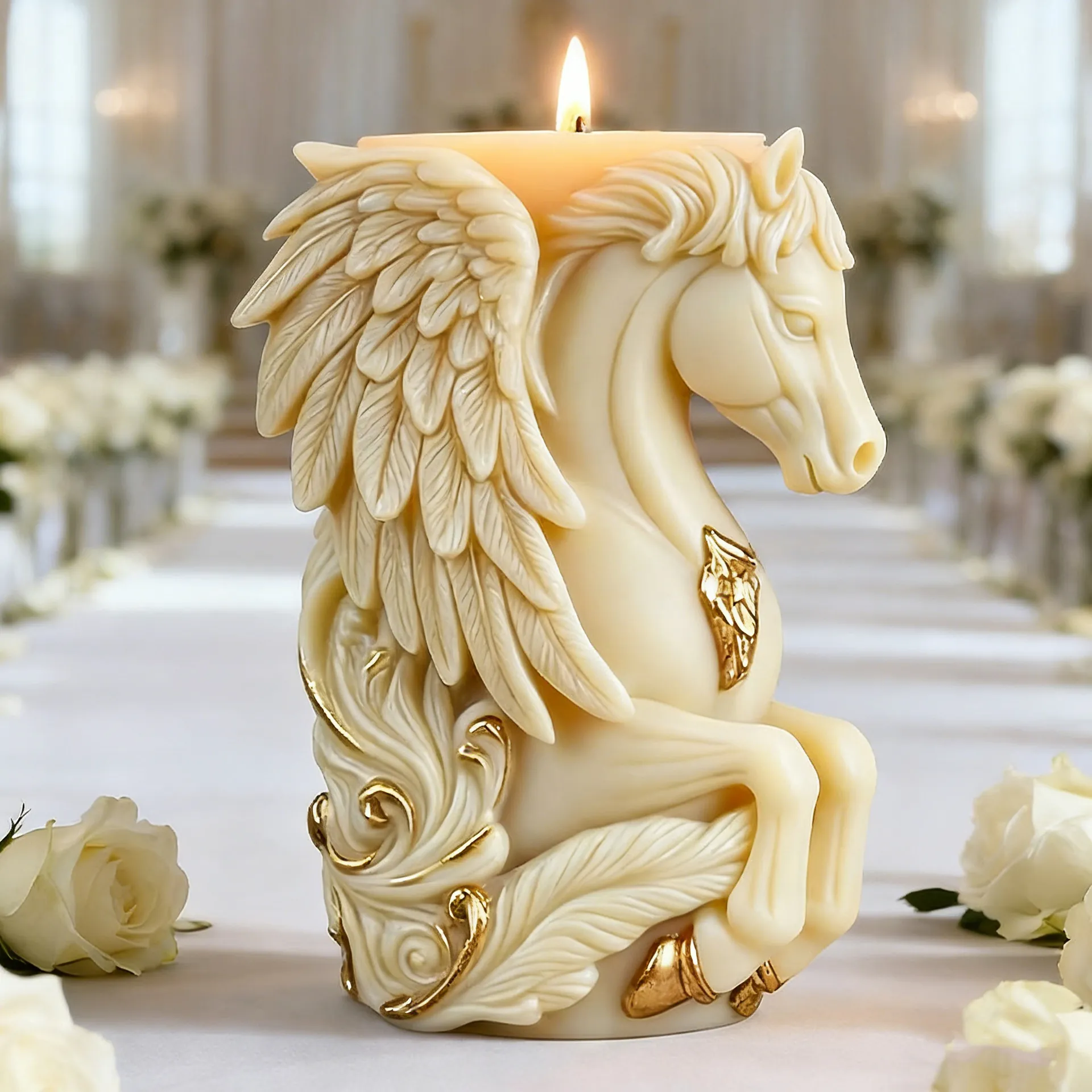 Pegasus Winged Horse Silicone Mold DIY Handmade Candle Aromatherapy Gypsum Chocolate Soap Crafting Tool 3D Shape