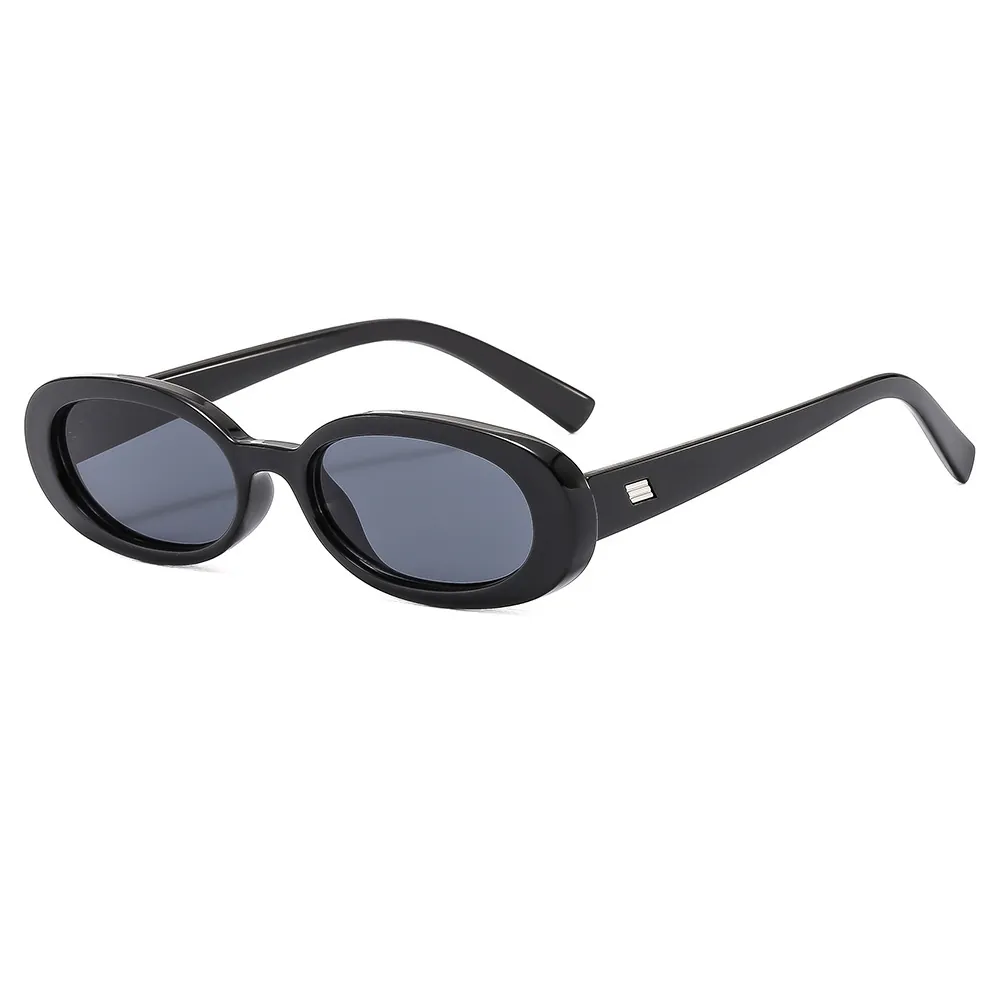 Occhiali Da Sole Ovali Retro Y2K Montatura PC Lenti AC Protezione UV400 Vintage Streetwear Per Donna Moda