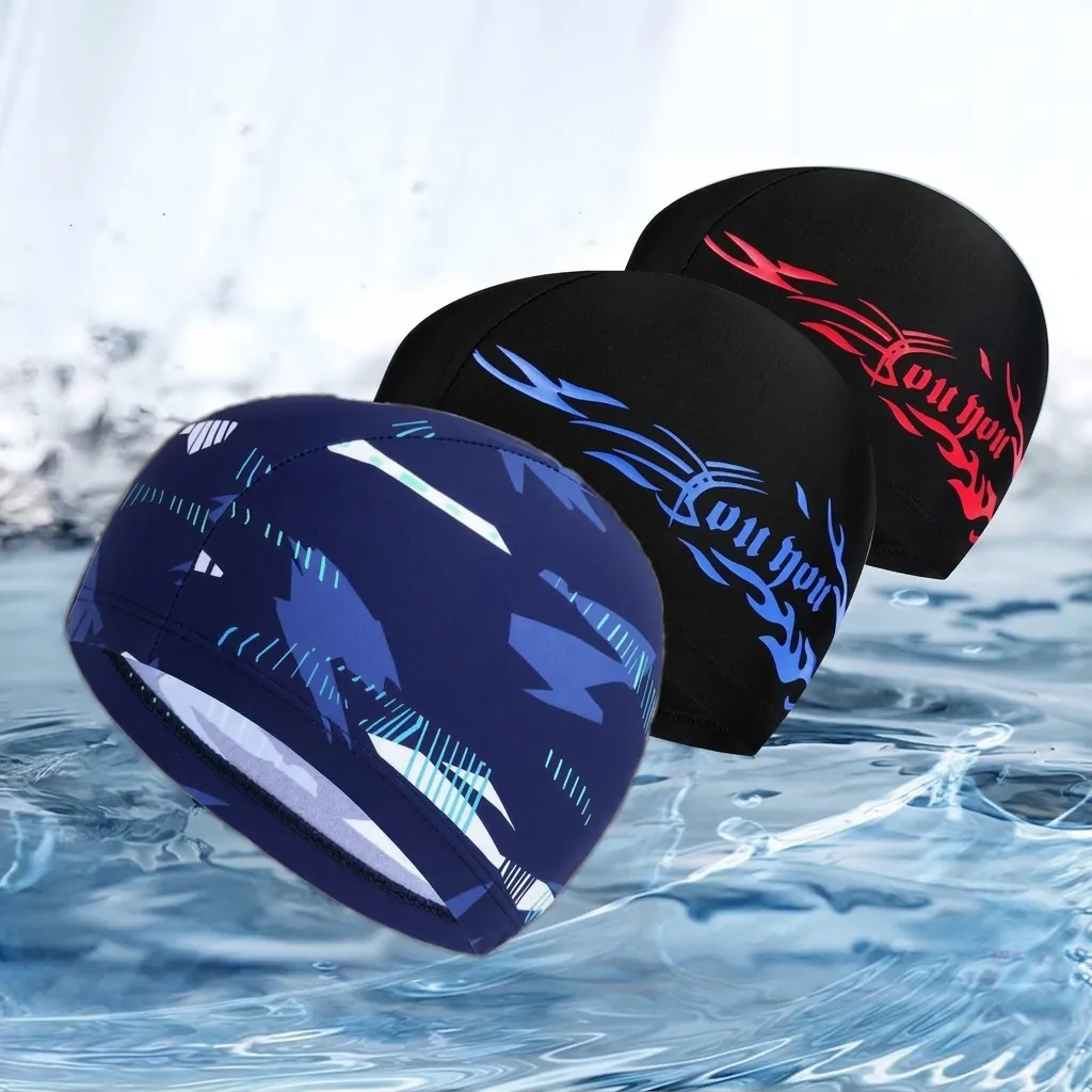 Professional Unisex Polyester Swimming Cap Comfortable Breathable Elastic Swim Hat For Adults Men Women Indoor Water Sports