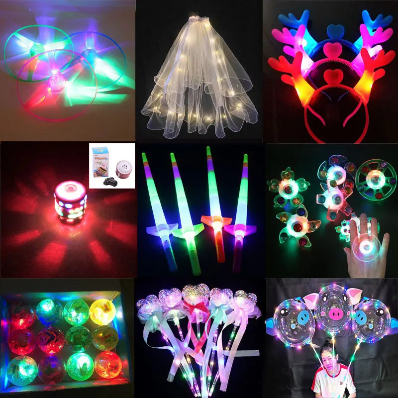 LED Light Up Party Favors Glow In The Dark Toys For Kids Plastic Flashing Novelty Gifts Festival Celebration