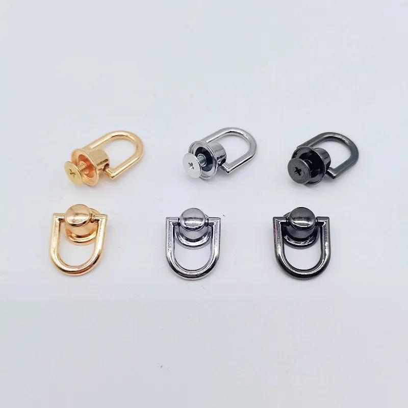 Tornillos De Remache Con Anillo En D Giratorios De Metal Accesorios Para Bolsos Para Manualidades De Cuero Gancho De Funda