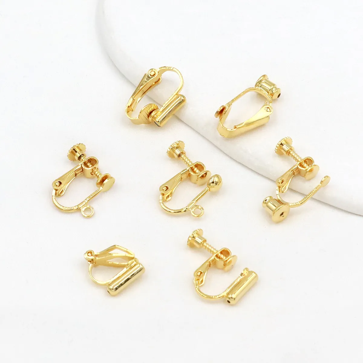 18K Gold Plated Earring Converters Spiral Adjustable Ear Clip Components For DIY Jewelry Making Non Pierced Ears