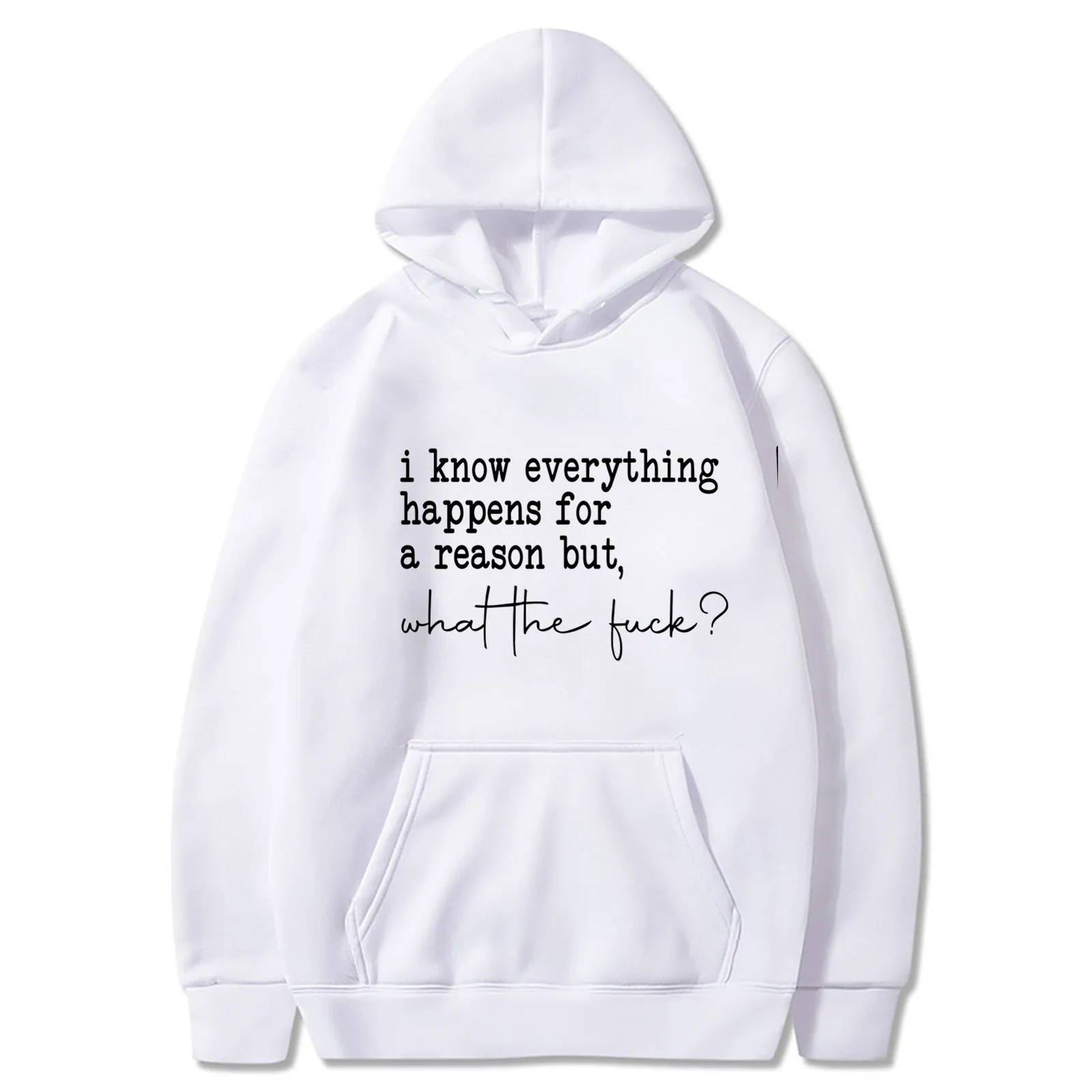 Men Hoodie Polyester Long Sleeve Fleece Lined Humor Slogan Print Casual Sports Pullover Hooded Sweatshirt Outerwear