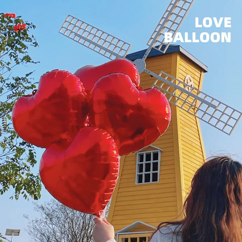 Heart Shaped Aluminum Foil Balloons Romantic Metallic Finish For Wedding Valentine Day Celebration Decor
