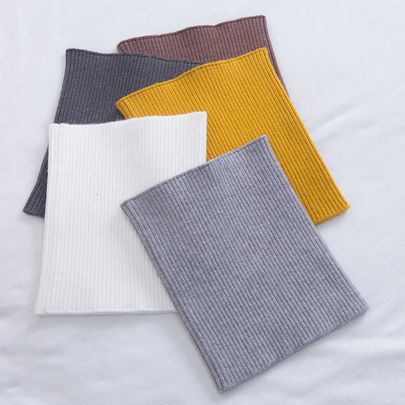 Women Wool Knitted Neck Gaiter Ribbed Elastic High Collar False Collar Winter Warm Solid Color Scarf Neck Warmer Dickey Collar