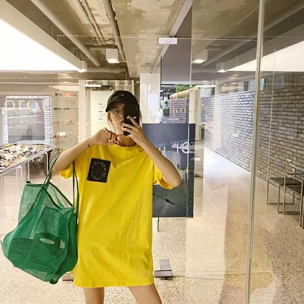 Large Capacity Mesh Tote Bag Polyester Transparent Lightweight Shoulder Shopping Bag For Women Minimalist Trendy