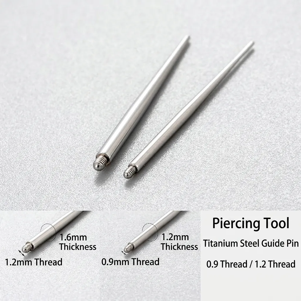 Body Piercing Insertion Pin Stainless Steel Externally Threaded Taper Guide Tool Accessory