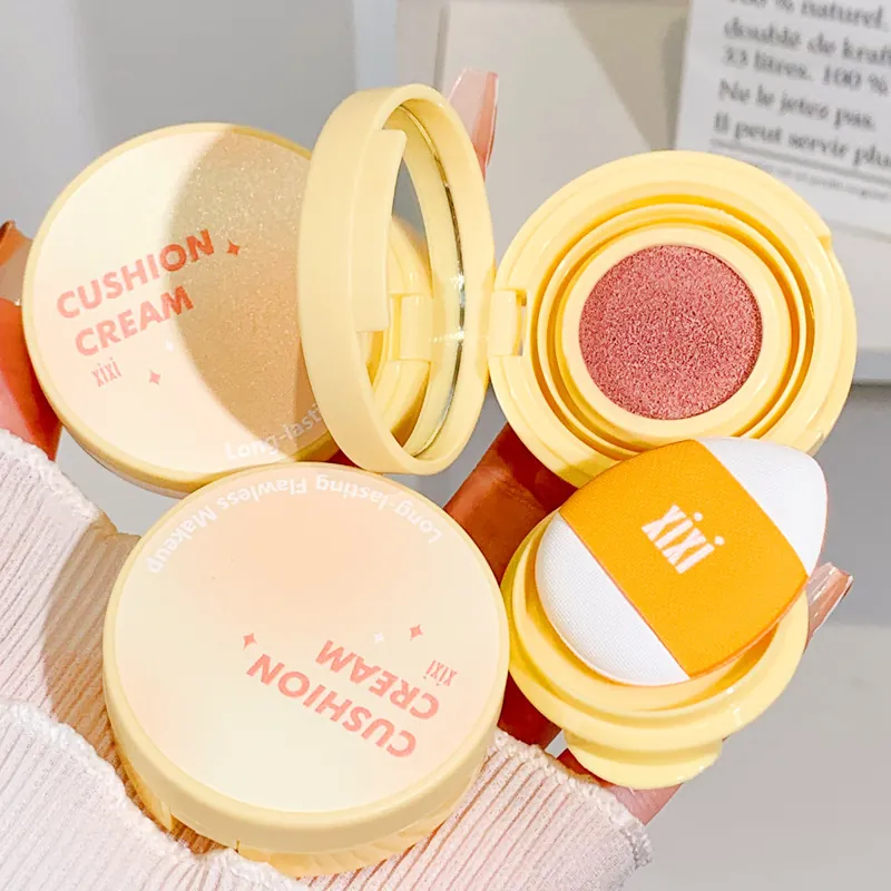 Air Cushion Blush Creamy Matte Face Rouge Long Lasting Natural Brightening Makeup With Mirror And Puff Portable