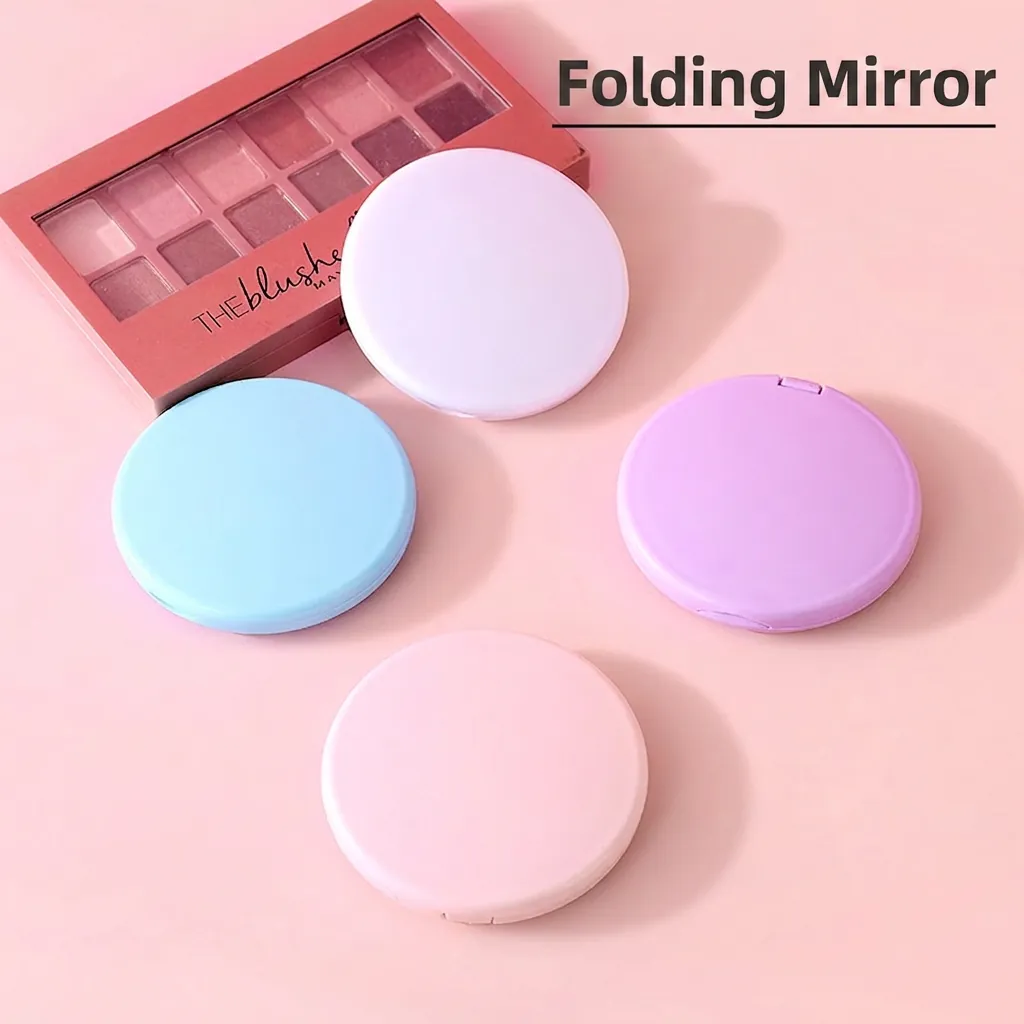Miroir De Maquillage Rond Portable Double Face Pliant Miroir De Poche Outil Cosmétique Mini Vanité Compacte