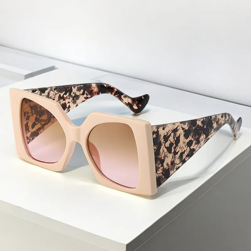 Vintage Quadratische Oversize Sonnenbrille UV400 Schutz PC Material Breite Bügel Mode Trendy Brillen Unisex