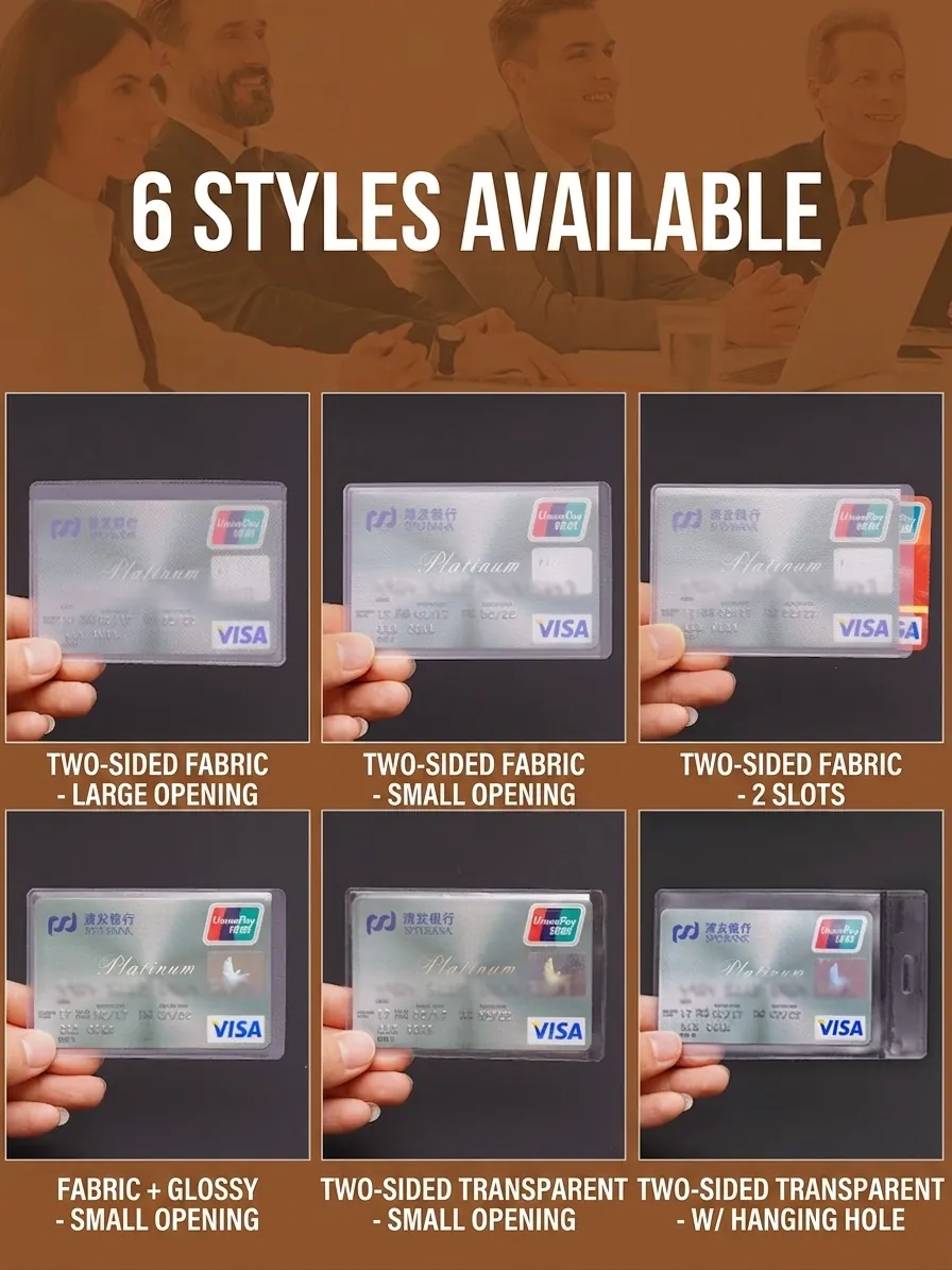 Transparent Card Holder Sleeve Waterproof PVC Anti Magnetic Protector For Bank ID Bus Cards Frosted Glossy Minimalist Accessory