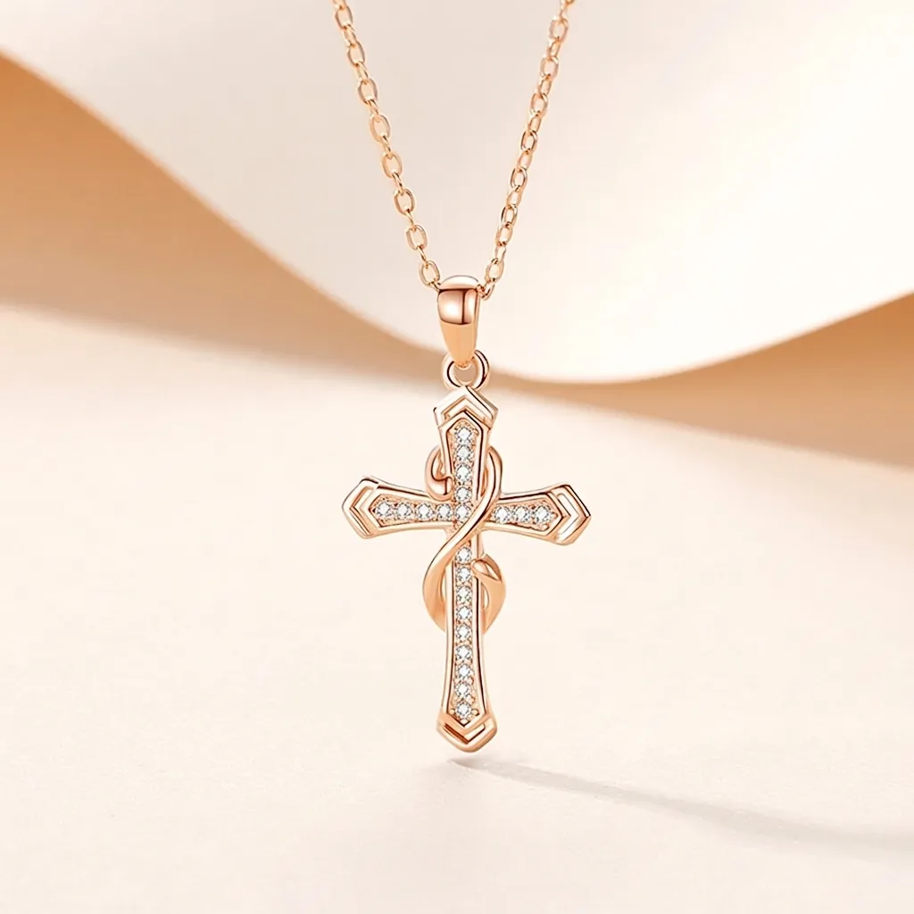 925 Sterling Silver Cross Heart Infinity Pendant Necklace Rose Gold White Gold Rhinestone Inlaid Fashion Necklaces For Women