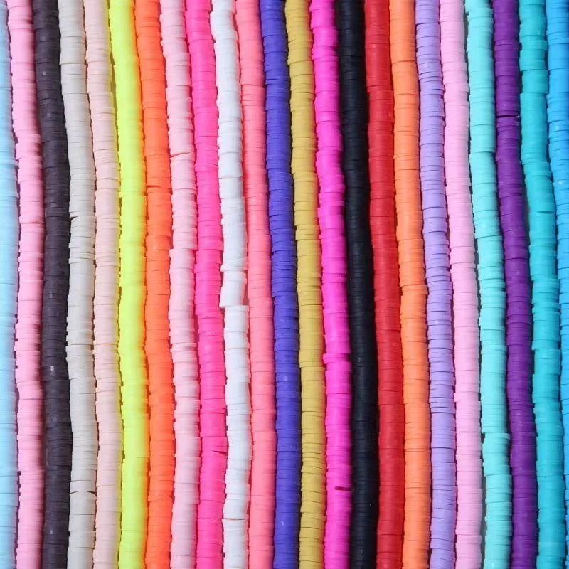 Bohemian Colorful Polymer Clay Heishi Beads Flat Round Disc Spacer Beads For DIY Necklace Bracelet Making Accessory