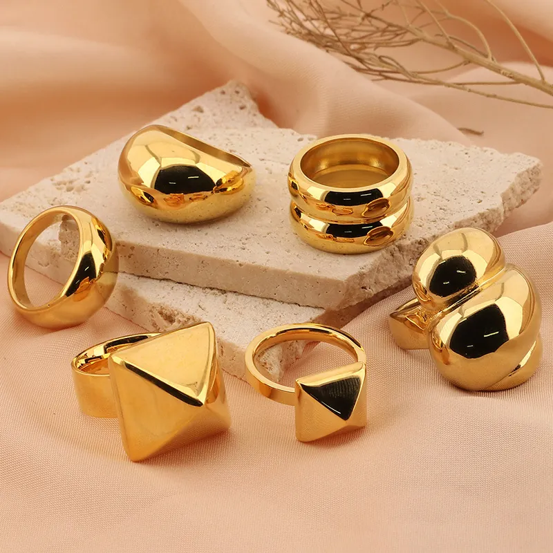 Anello A Cupola Minimalista In Acciaio Inossidabile Lucido A Specchio Fascia Geometrica Gioielli Di Moda Per Donne E Uomini
