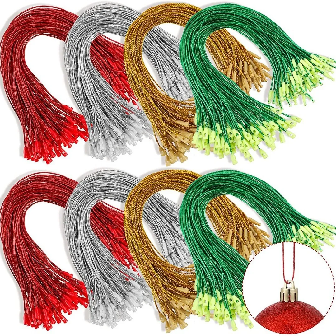 In Stock Direct Sales 20Cm Bullet Gold And Silver Red And Green Line Tag Rope Christmas Pendant Lanyard About 100 Pieces