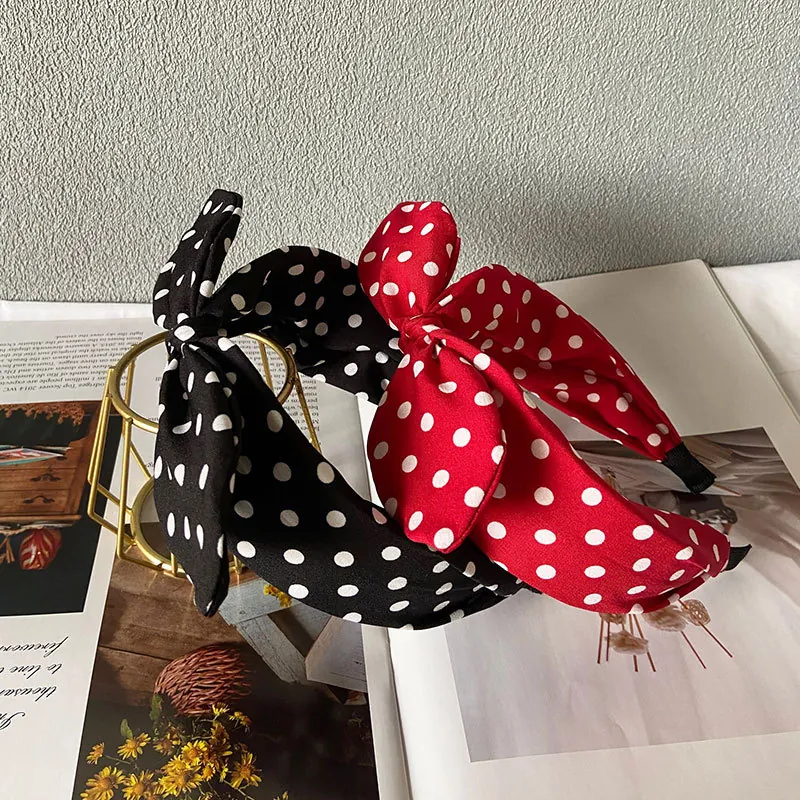 Polka Dot Schleife Stirnband Stoff Retro Kaninchenohren Haarreif Süße Mode Haarschmuck Für Frauen Mädchen