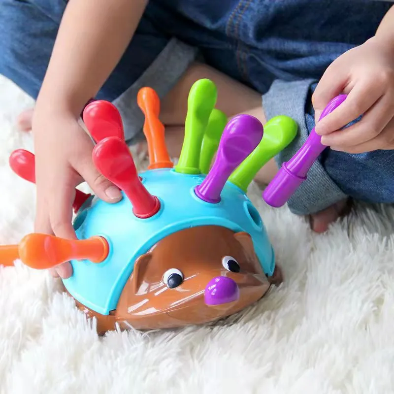 Educational Fine Motor Toy Montessori Plastic Colorful Hedgehog Crocodile Number Learning Coordination Toddlers