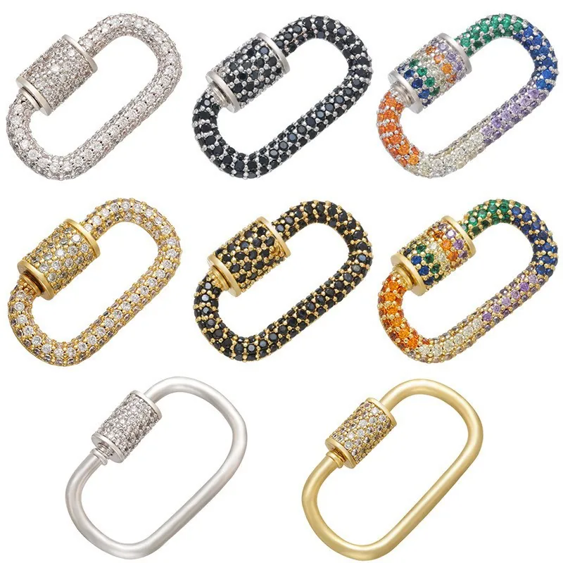 Mikro Pave Zirkonia Karabiner Verschluss Stecker Messing Vergoldet Federverschluss Schmuckherstellung DIY Halskette Armband