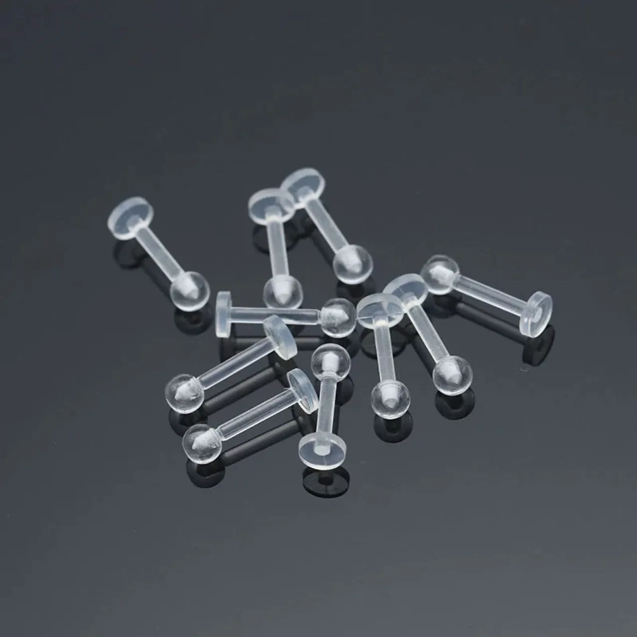 Clear Acrylic Lip Stud Piercing Jewelry Polished Bioflex Tragus Cartilage Stud Earring Retainer Labret Stud For Unisex