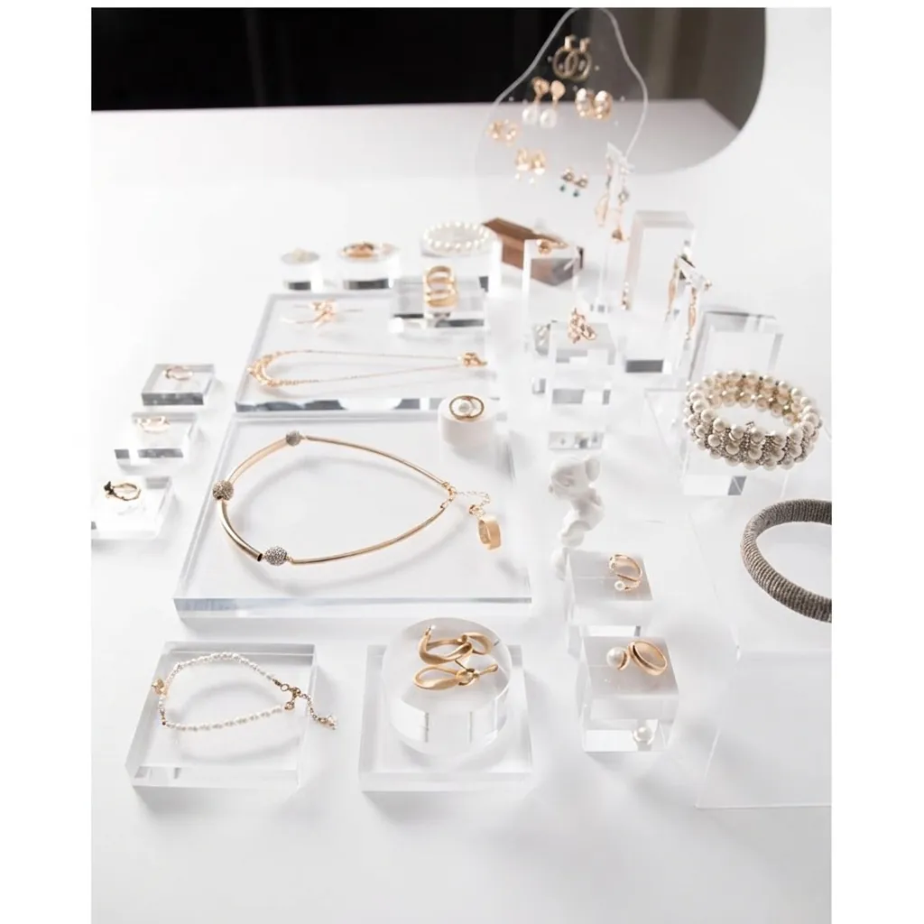 Schmuckständer Aus Acryl Transparent Schmuckhalter Für Ohrringe Halsketten Ringe Fotografie Requisiten Minimalistischer Stil