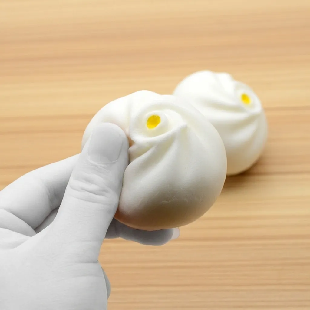 Jouet Squishy Brioche Vapeur Simulation Nourriture Soulagement Stress Jouet À Presser Rebond Lent Doux PU Nouveauté Décoration Amusante Avec Crochet
