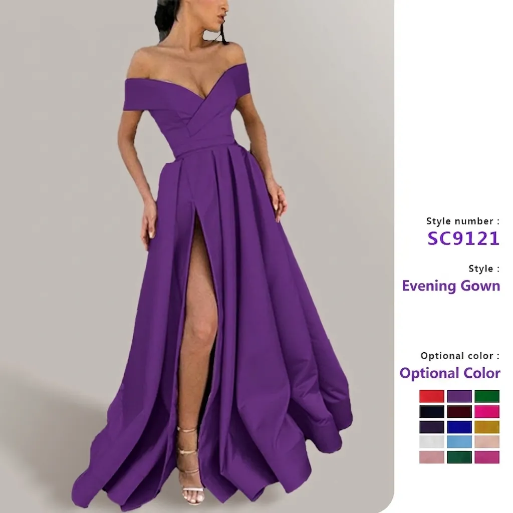 Dames Elegant Satijnen Avondjurk Diepe V-Hals Mouwloos Hoge Split Lange Jurk Voor Zomer Feest Formeel Banket Dames Jurk