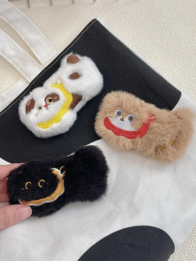 Cute Cartoon Plush Brooch Kawaii Embroidery Pin Bag Accessory For DIY Canvas Bag Clothes Decoration