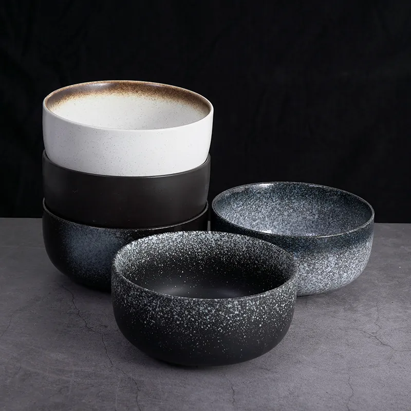 Ceramic Ramen Bowl Japanese Style Vintage Glazed Large Soup Salad Serving Porcelain Microwave Safe