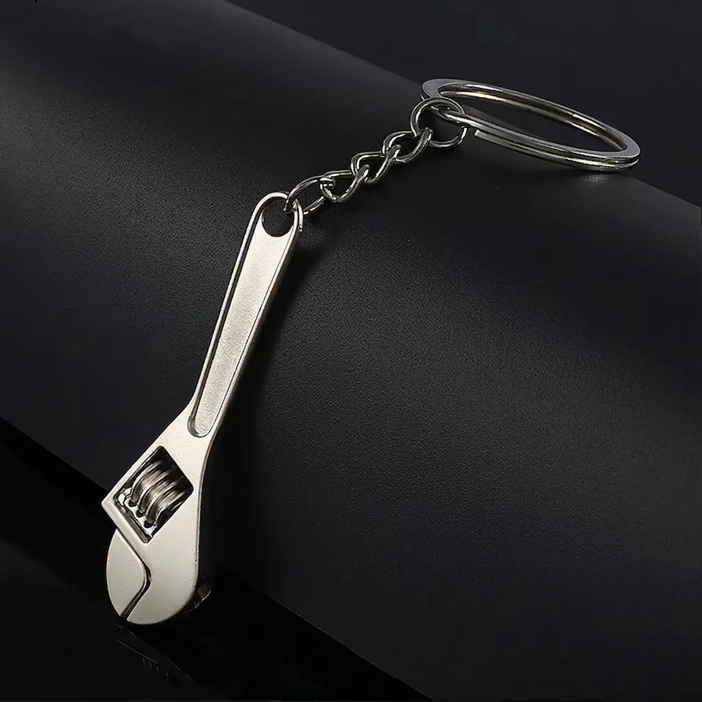 Mini Tool Keychains Creative Zinc Alloy Adjustable Wrench Hammer Pliers Novelty Metal Keyring Pendant Gifts Men Women