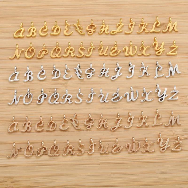 Alphabet Charms Initial Pendants A-Z Letter Alloy For DIY Jewelry Making Bracelet Necklace Handcraft Metal Accessories