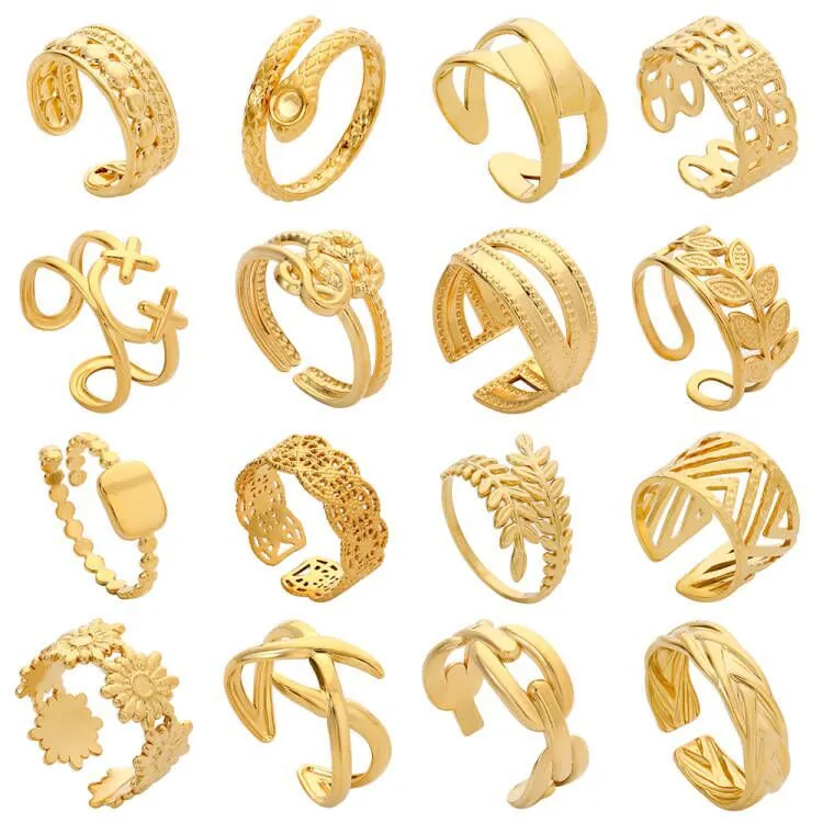Bague Ouverte Ajustable En Acier Inoxydable Bijoux Géométriques Minimalistes Pour Femmes Design De Niche Personnalisé