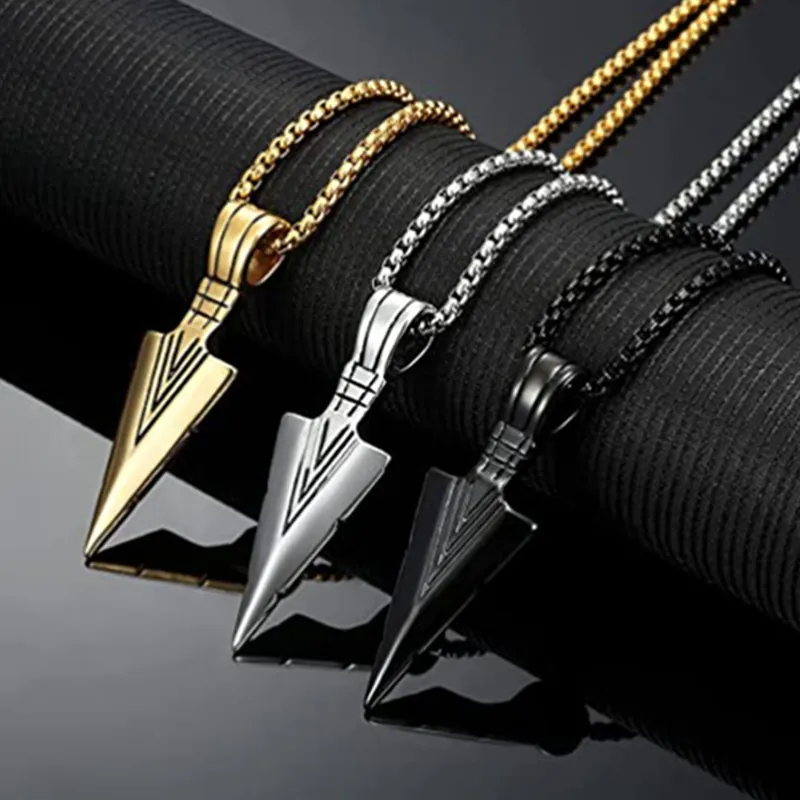 Pfeilkopf Anhänger Halskette Legierung Retro Speerkopf Hip Hop Schmuck Für Männer