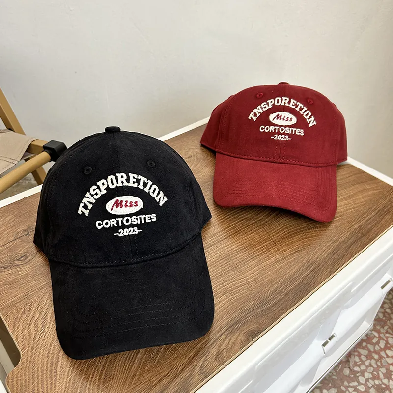 Cotton Baseball Cap Vintage Letter Embroidered Duck Tongue Hat Adjustable Large Head Sunshade Retro Fashion Women Men