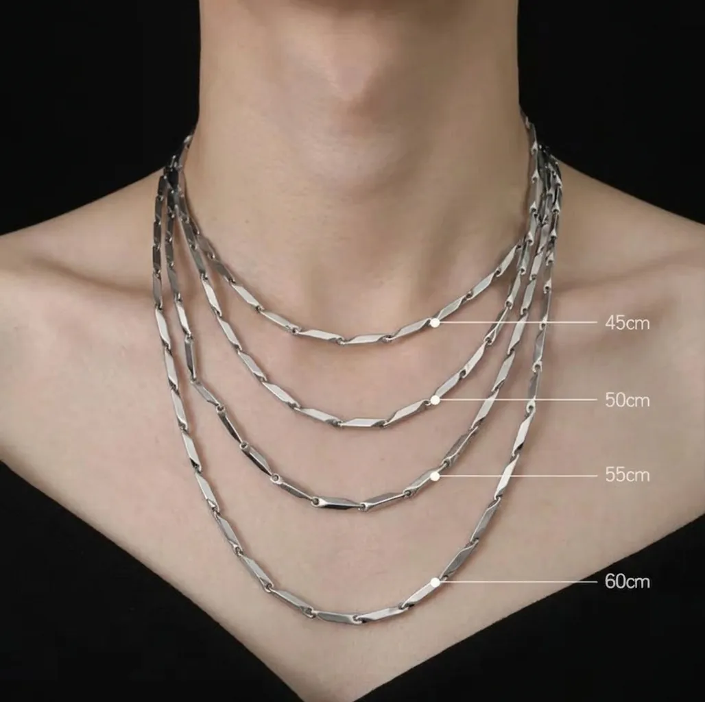 Minimalist Stainless Steel Bamboo Link Chain Necklace Titanium Steel Hip Hop Streetwear Jewelry For Men And Women
