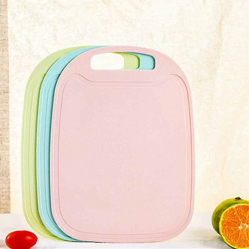 Plastic Cutting Board For Fruit Vegetables PP Non Slip Double Sided Chopping Board With Handle Juice Groove