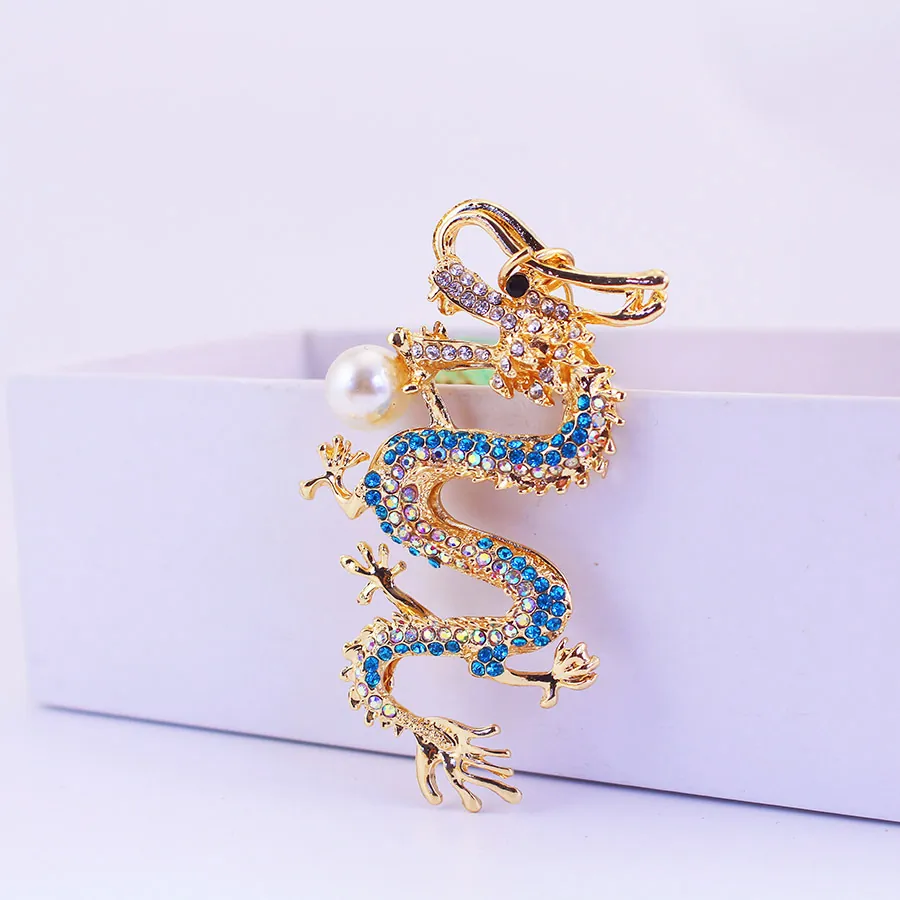 Porte-Clés Dragon Chinois Mignon en Alliage de Zinc Avec Strass et Künstliche Perle d'Imitation Pendentif de Sac Bijoux Cadeau Femme