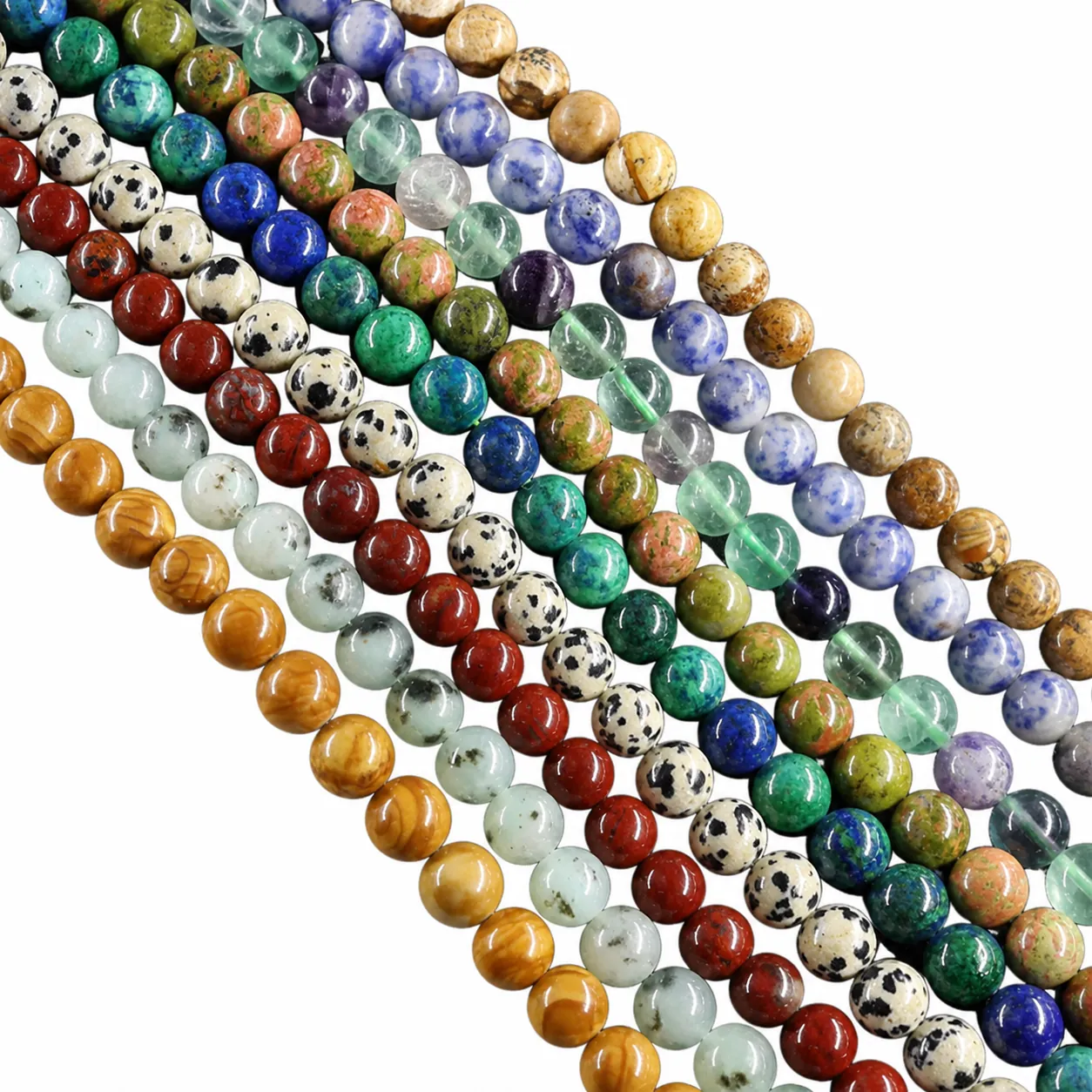 Natural Stone Round Beads Strand For Jewelry Making DIY Handmade Bracelets Necklaces Polished Gemstone Strands Jewelry Components