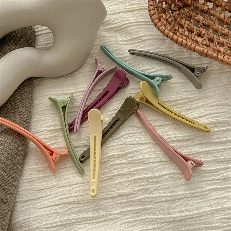 Duckbill Hair Clips No Crease Glossy PS Plastic Makeup Styling Positioning Side Bangs Minimalist Women