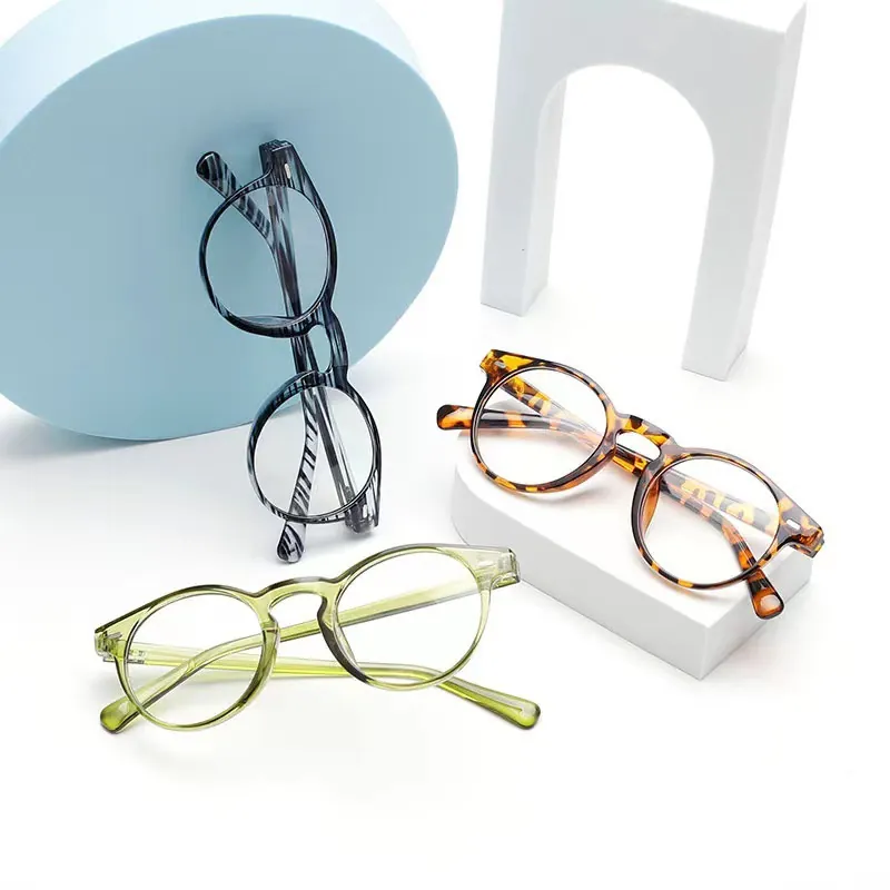 Retro Round Frame Anti Blue Light Glasses Fashion Candy Color PC TR Eyewear For Men Women Decorative Computer Gaming Glasses