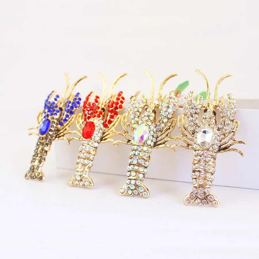 Luxury Rhinestone Lobster Keychain With Gold Zinc Alloy Stylish Animal Pendant For Bag Charms And Keyrings Ideal Gift For Women