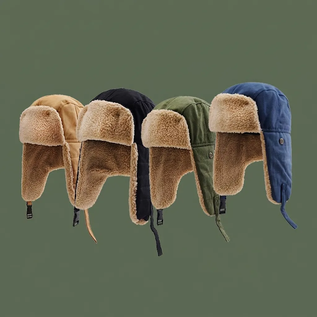 Unisex Winter Warm Trapper Hat Windproof Fleece Lined Aviator Cap With Ear Flaps For Cold Weather Outdoor Skiing Snowboarding