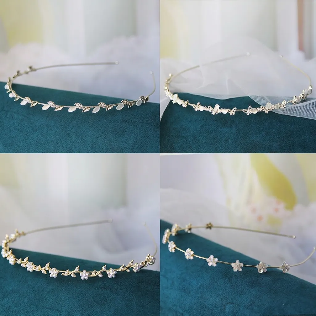 Elegante Cerchietto In Lega Con Strass E Künstliche Perle Imitate Fiore Farfalla Accessori Per Capelli Donna Raffinati