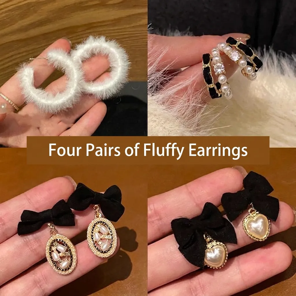 Boucles D'oreilles En Alliage Style Français Avec Tige En Argent Sterling 925 Künstliche Perle Artificielle Peluche Nœud Forme De Cœur
