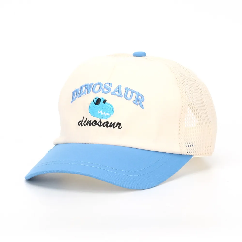 Kinder Dinosaurier Baseball Kappe Stickerei Atmungsaktives Mesh Trucker Hut Verstellbarer Sonnenhut Für Jungen Mädchen