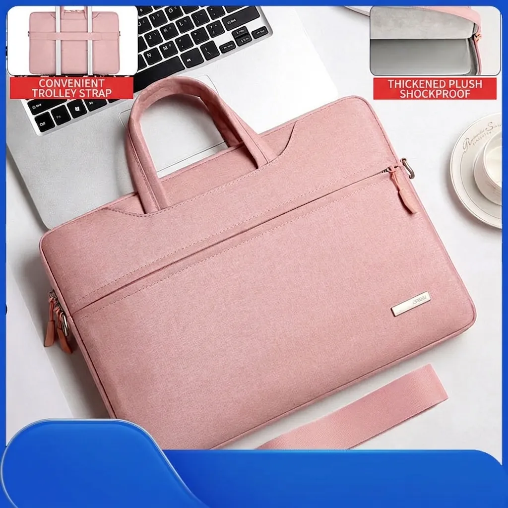 Borsa Per Laptop Tessuto Oxford Impermeabile Fodera In Pile Antiurto Ventiquattrore Con Cinghia Per Trolley Per Viaggi D Affari