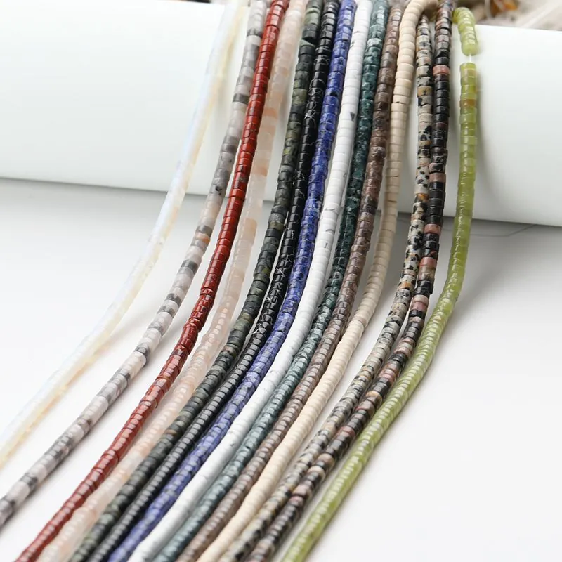 Natural Gemstone Heishi Disc Spacer Beads Loose Strand For Jewelry Making DIY Craft Jewelry Accessories