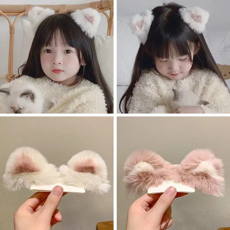 Fermagli Per Capelli Con Orecchie Di Gatto In Peluche Forcine Per Animali Koala Per Ragazze Accessori Invernali