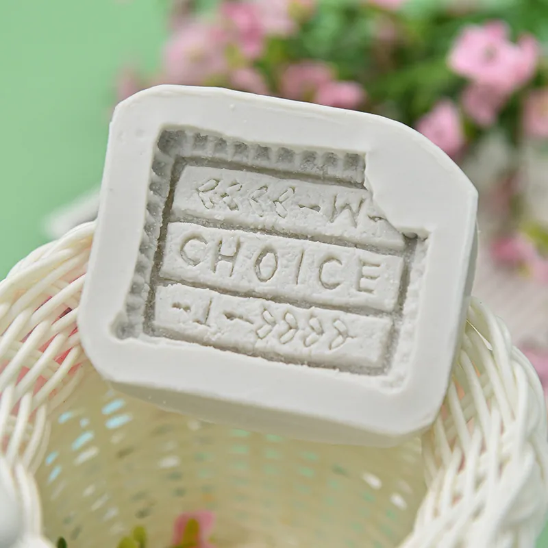Moule En Silicone Forme De Biscuit Croqué Lettre Choice Embossée Fondant Chocolat Décoration De Gâteau Savon Artisanal